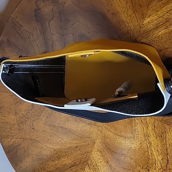 botkier Convertible Bucket Leather Bag, Turmeric Combo, NWT - Picture 10 of 15